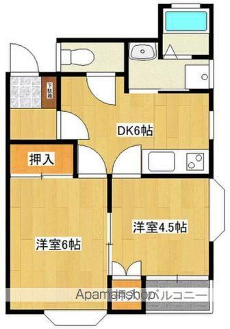 エトワールTY(2DK/2階)の間取り写真