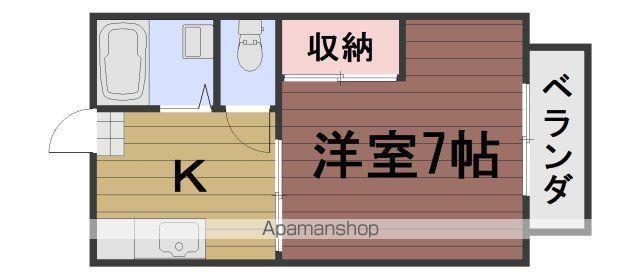 パシフィック青江(1K/1階)の間取り写真