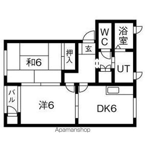 フラワーパーク III棟(2DK/1階)の間取り写真