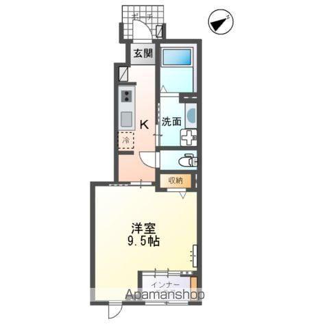 エバーレジデンス(1K/1階)の間取り写真