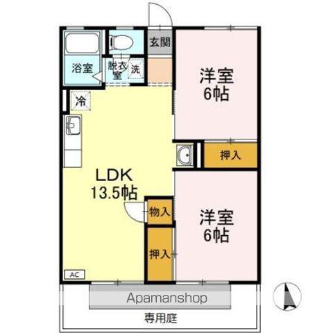 シャイン98(2LDK/1階)の間取り写真