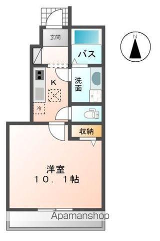 エスポワールⅢ(1K/1階)の間取り写真