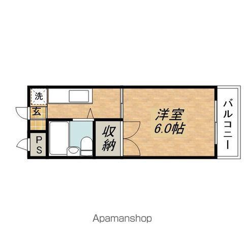 サンハイツ峯(1K/1階)の間取り写真