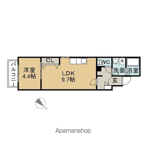 LECIEL中村日赤(1LDK/1階)の間取り写真