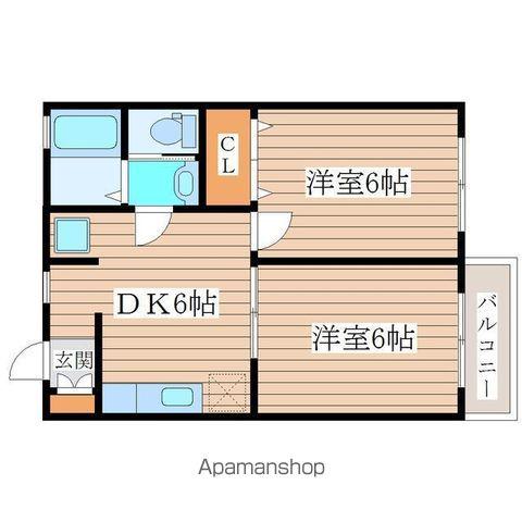 プレステーション愛子B(2DK/2階)の間取り写真