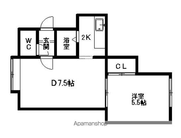 KSハイツ北11条(1DK/3階)の間取り写真