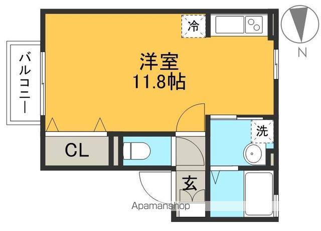 プレジオⅡ(ワンルーム/1階)の間取り写真