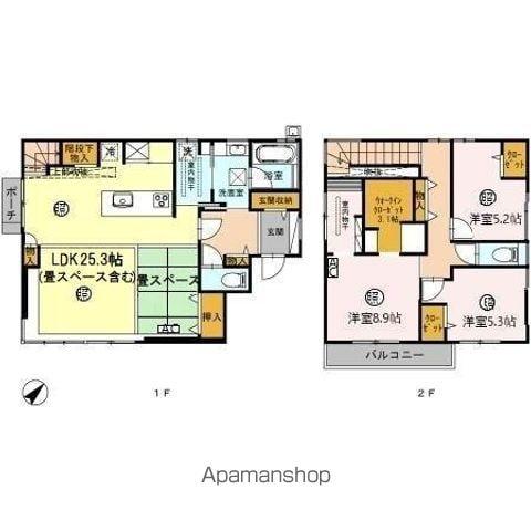 ハピラインふくい 福井駅(福井) 徒歩37分 2階建 築8年(3LDK)の間取り写真
