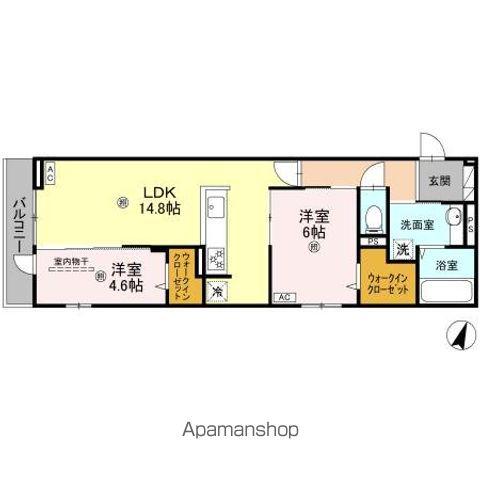 DSOPHIA(2LDK/2階)の間取り写真