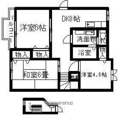 ガーデンハイツ(3DK/2階)の間取り写真