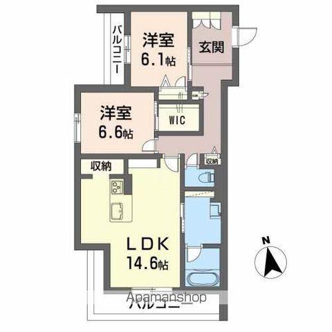 シャーメゾンプレミアス下助任BELS認証(2LDK/3階)の間取り写真