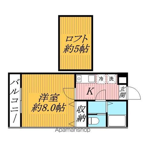 メルローズプレイスⅡ(1K/2階)の間取り写真