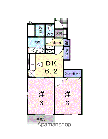 サニ-パレスⅡ(2DK/1階)の間取り写真