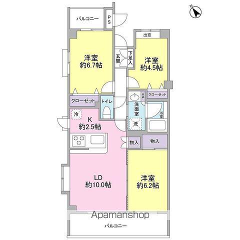 根岸旭台フーガ(3LDK/1階)の間取り写真