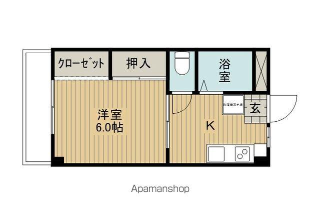 アルペンハイツ(1K/2階)の間取り写真