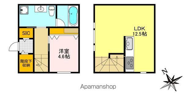 北陸鉄道浅野川線 内灘駅 徒歩7分 2階建 築4年(1LDK)の間取り写真