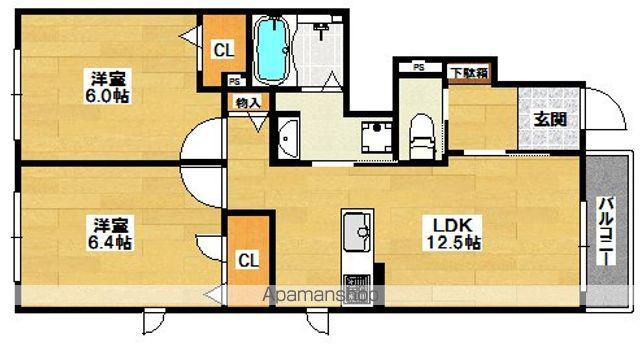 シャーメゾンキャトル(2LDK/1階)の間取り写真