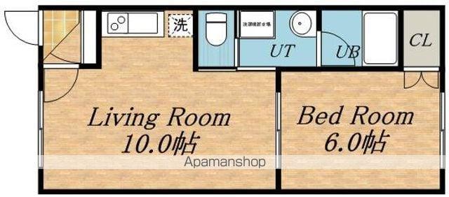 ピュアパレス豊川(1LDK/4階)の間取り写真