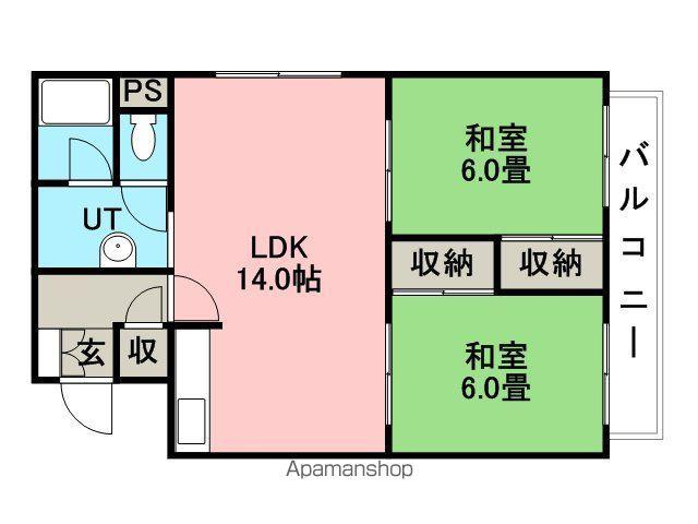 ARIES(2LDK/2階)の間取り写真