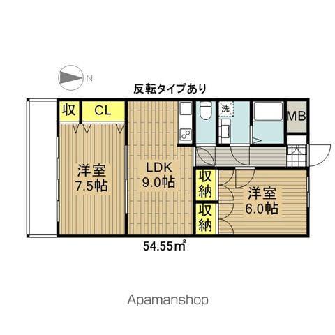 英ハイツ(2LDK/1階)の間取り写真
