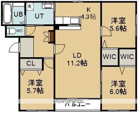 ルミウス(3LDK/1階)の間取り写真
