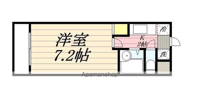 ランドスケープビル(1K/4階)の間取り写真