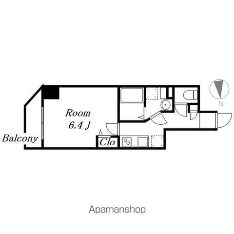 ディアレイシャス東別院Ⅲ(1K/3階)の間取り写真