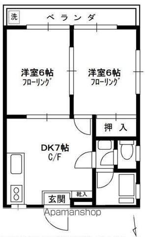 高崎ビル(2DK/1階)の間取り写真