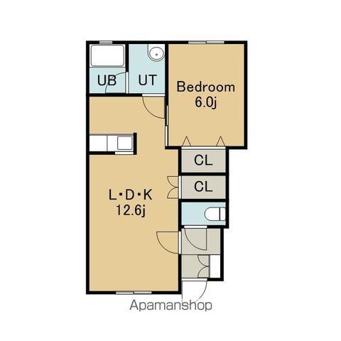 BODEN(1LDK/1階)の間取り写真