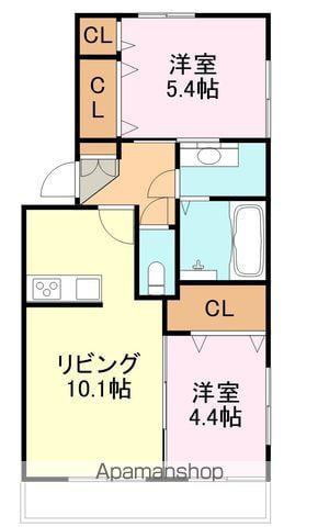 D-ROOM BS-1(2LDK/3階)の間取り写真
