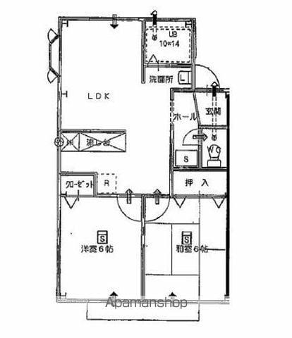 ラウンドヒル城山台(2LDK/1階)の間取り写真