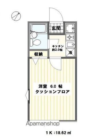 ディアコート堀切(1K/1階)の間取り写真