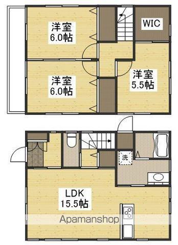 山陽本線 北長瀬駅 徒歩9分 2階建 築17年(3LDK)の間取り写真
