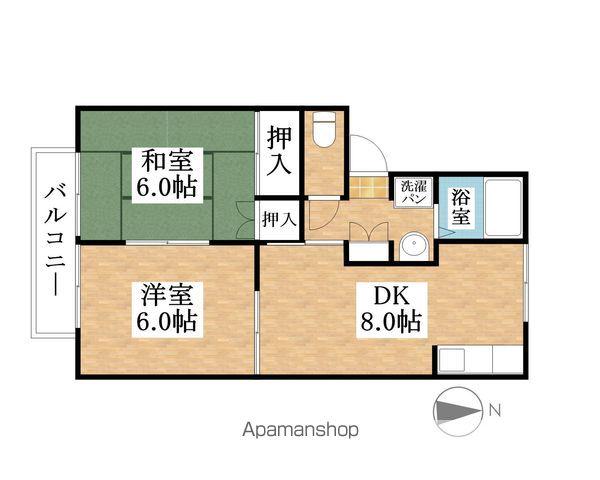 シャインⅠ(2DK/1階)の間取り写真