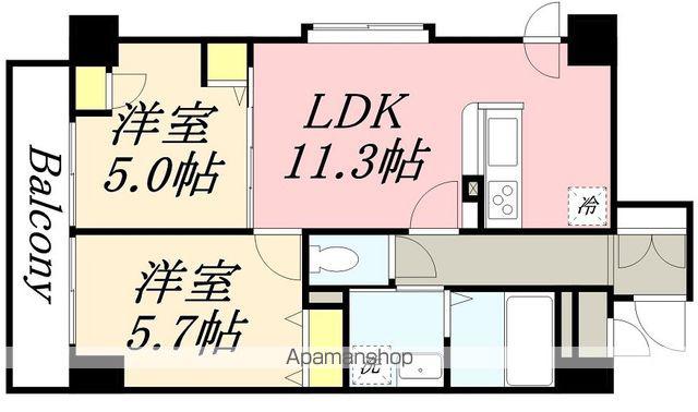 カマールよいち(2LDK/3階)の間取り写真