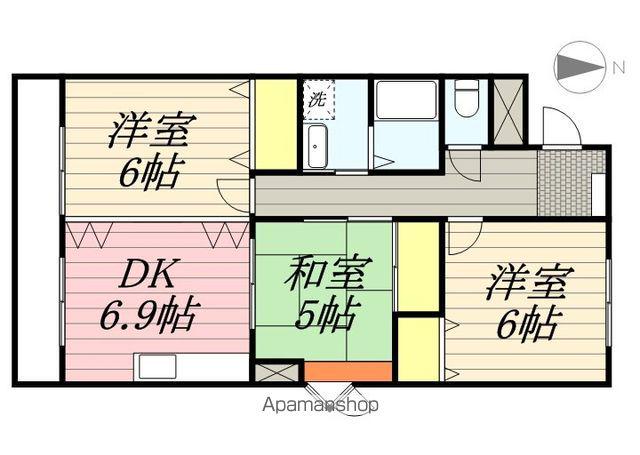 レシェンテ Ⅱ(3DK/3階)の間取り写真