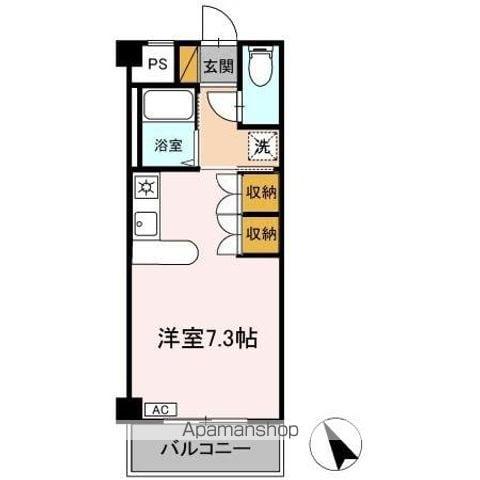 ハイムカメリア(ワンルーム/2階)の間取り写真