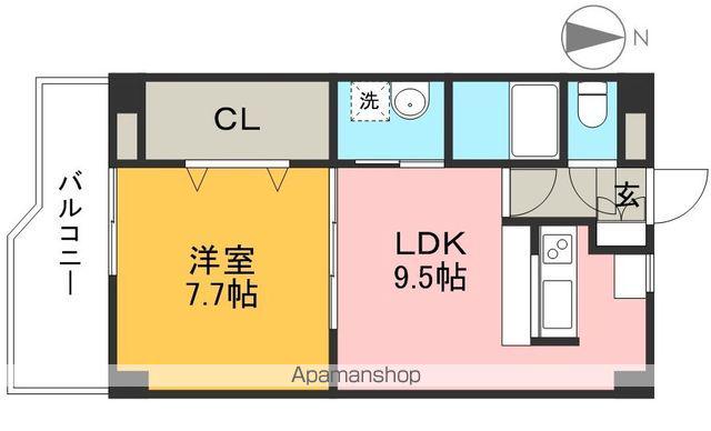 土讃線 高知駅 徒歩11分 4階建 築23年(1LDK/4階)の間取り写真