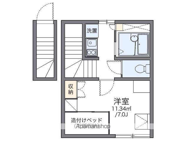 レオパレスハミング熱田(1K/2階)の間取り写真