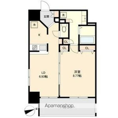 マリオン城西(1LDK/8階)の間取り写真