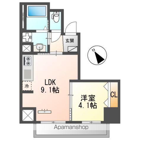 船橋市本町二丁目マンション(1LDK/3階)の間取り写真