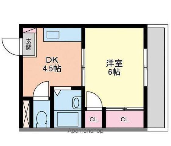 瀬戸海マンション(1DK/3階)の間取り写真