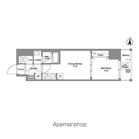 DAFFITTO錦糸町(1DK/6階)の間取り写真