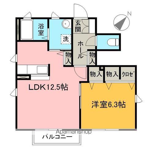 シャーメゾン入間(1LDK/1階)の間取り写真