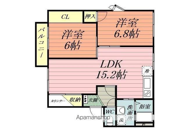 パークC&K(2LDK/2階)の間取り写真
