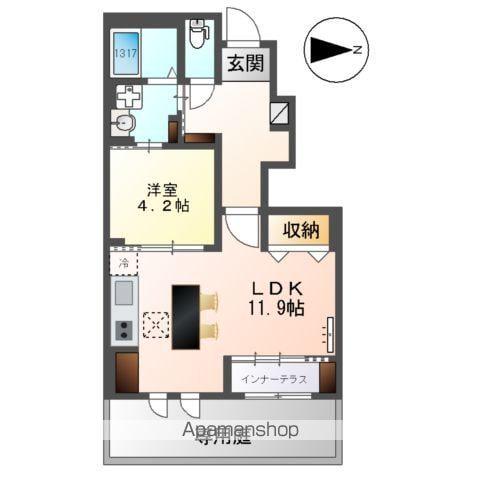 コルナス(1LDK/1階)の間取り写真