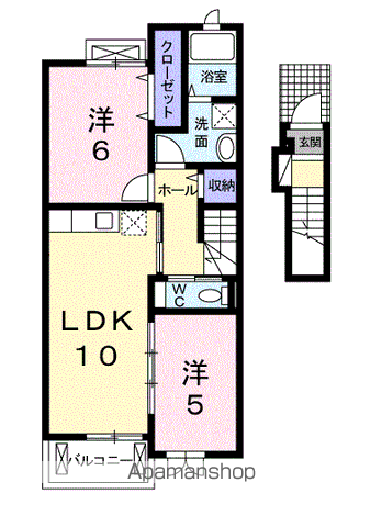 プリティー(2LDK/2階)の間取り写真