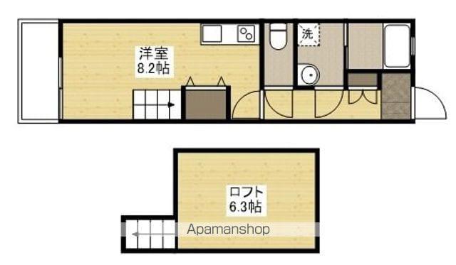 アメニティ江波(ワンルーム/2階)の間取り写真