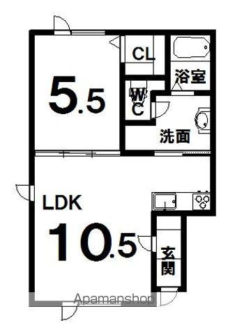 エスペランサⅥ(1LDK/1階)の間取り写真