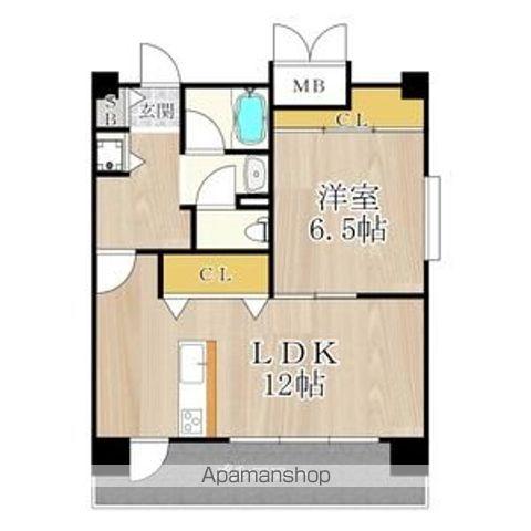 CITY SPIRE桜川Ⅰ(1LDK/3階)の間取り写真